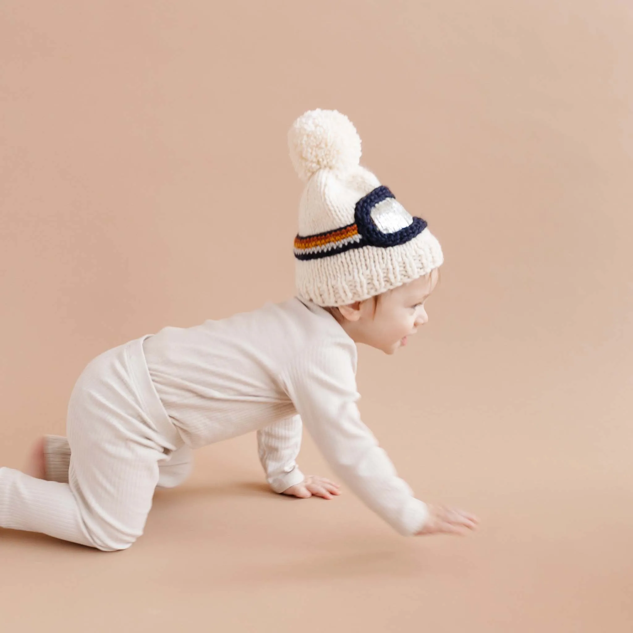 The Blueberry Hill Cream Ski Goggles Knit Hat