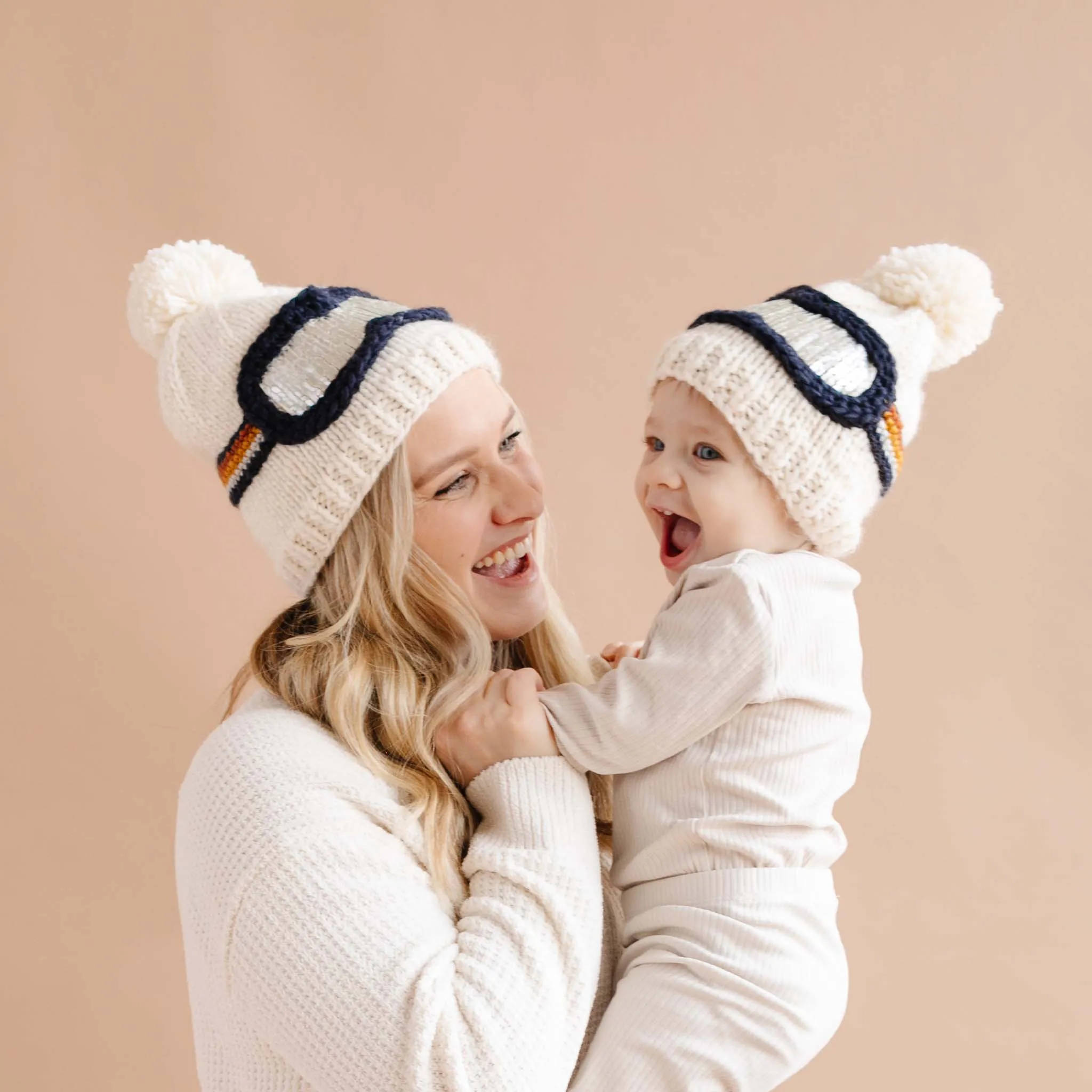 The Blueberry Hill Cream Ski Goggles Knit Hat