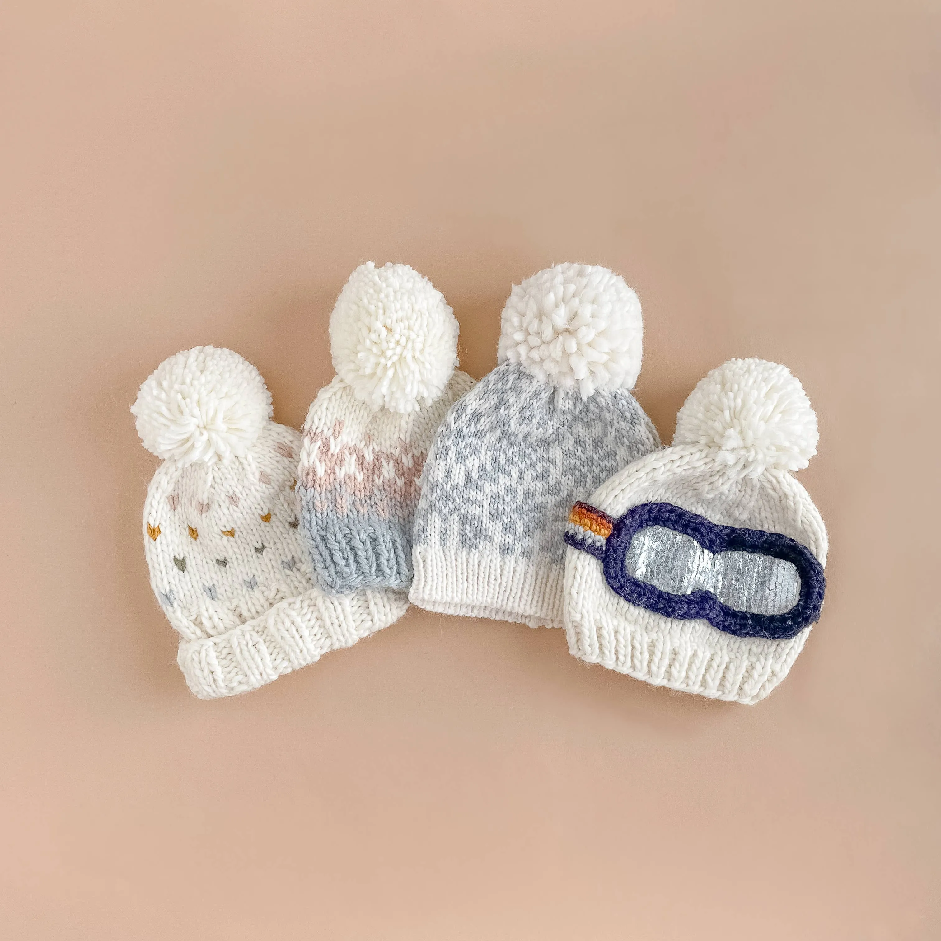 The Blueberry Hill Cream Ski Goggles Knit Hat