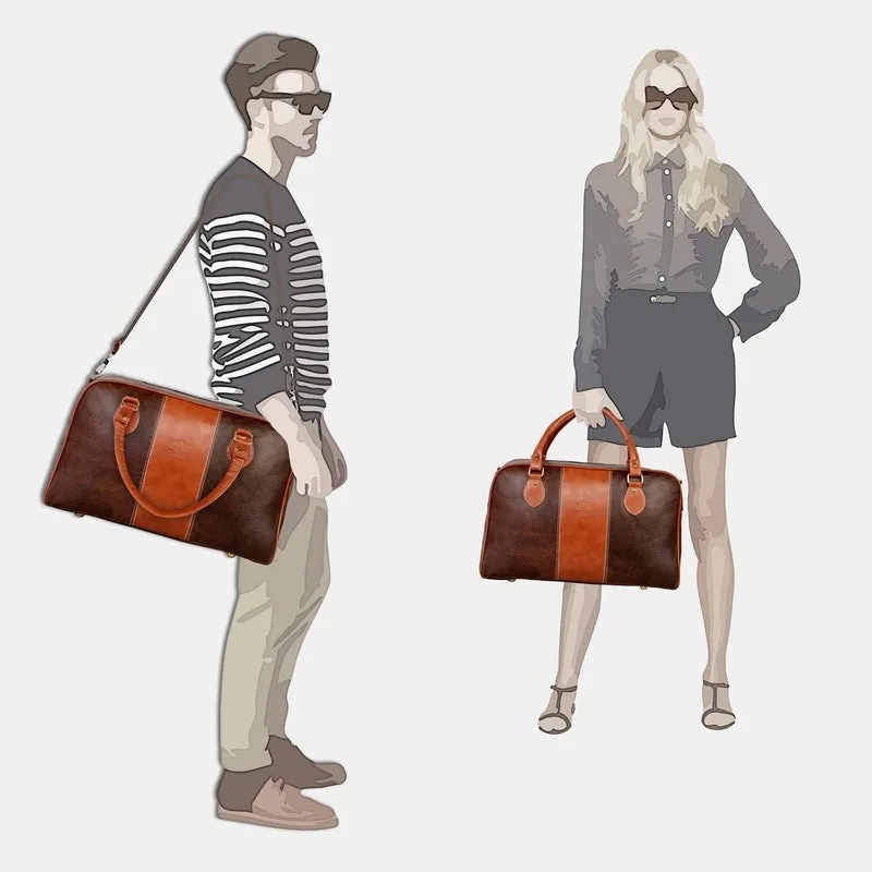 The Clownfish Ambiance Series Duffle Bag - Stylish & Durable | 24L | Synthetic Brown | Unisex