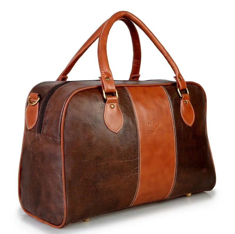 The Clownfish Ambiance Series Duffle Bag - Stylish & Durable | 24L | Synthetic Brown | Unisex
