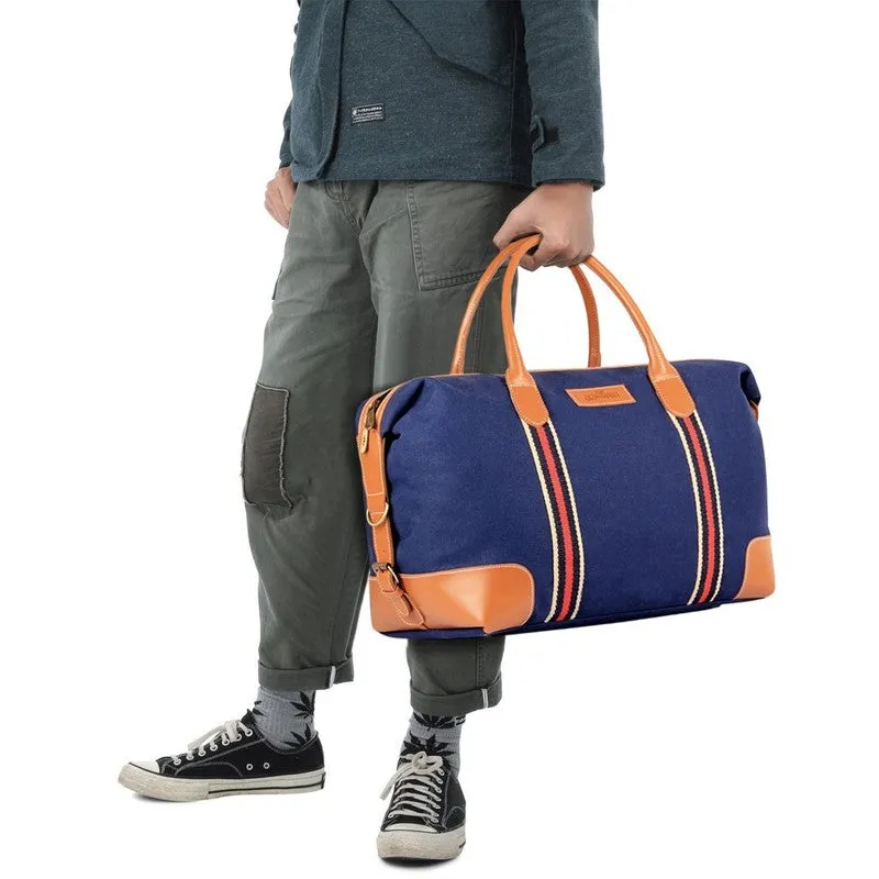 The Clownfish Canvas Travel Duffle - Durable, Stylish | 43 cm Capacity | Blue