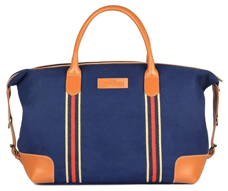 The Clownfish Canvas Travel Duffle - Durable, Stylish | 43 cm Capacity | Blue