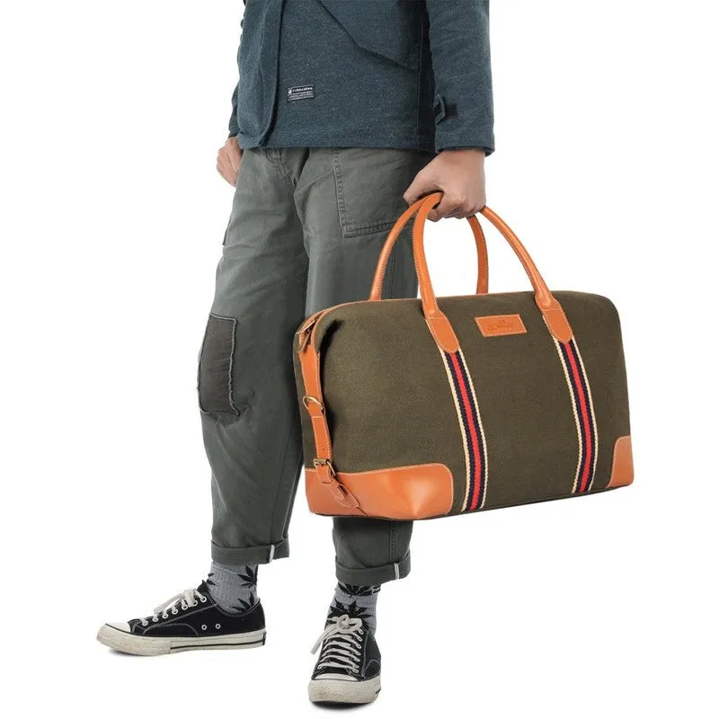The Clownfish Canvas Travel Duffle - Premium Durable Design | 59 cm | Green
