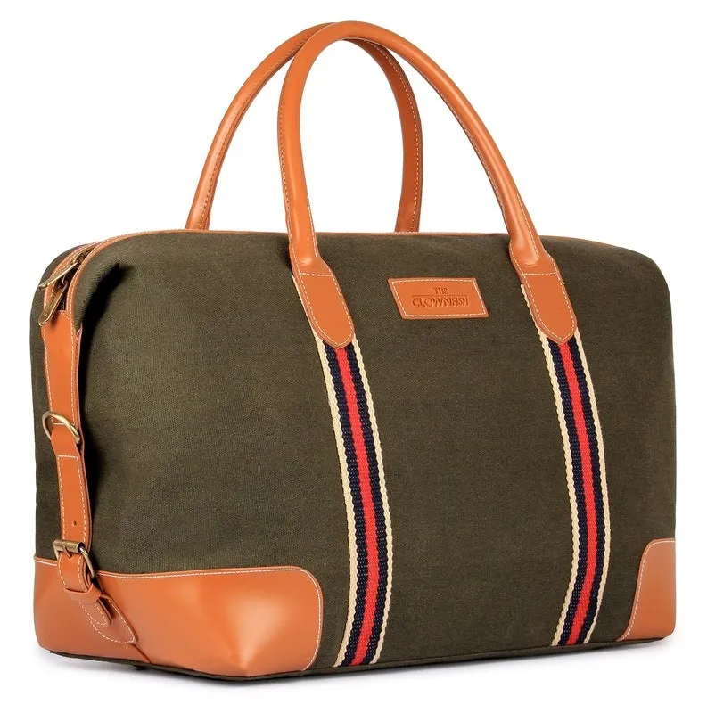 The Clownfish Canvas Travel Duffle - Premium Durable Design | 59 cm | Green