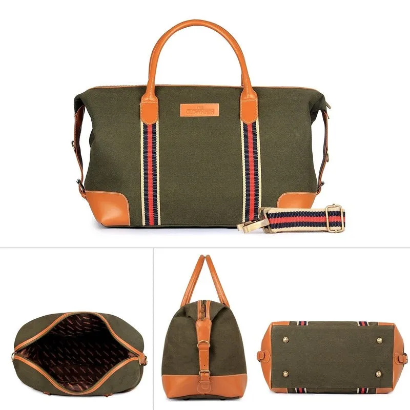 The Clownfish Canvas Travel Duffle - Premium Durable Design | 59 cm | Green