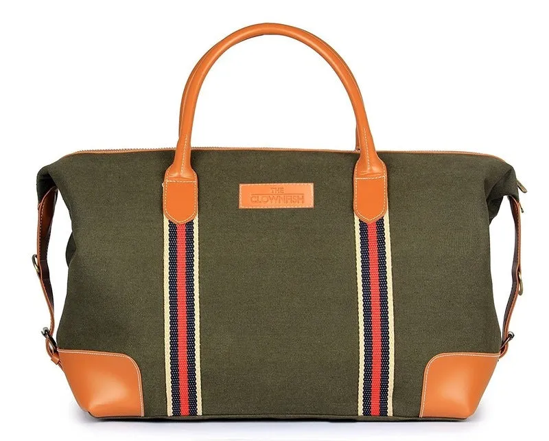 The Clownfish Canvas Travel Duffle - Premium Durable Design | 59 cm | Green