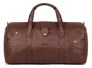 The Clownfish Emperor Series 37L Travel Duffel - Premium Leatherette | Waterproof | 37L | Dark Brown