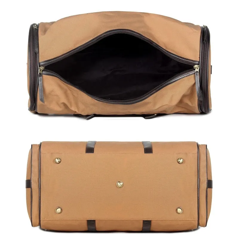 THE CLOWNFISH Ewan Series 43 Litres Canvas Travel Duffle Bag Luggage Weekender Bag Daffel Bags Air Bags Luggage Bag Travelling Bag Truffle Bags Duffel Bags For Men And Women (Black), 20 CM