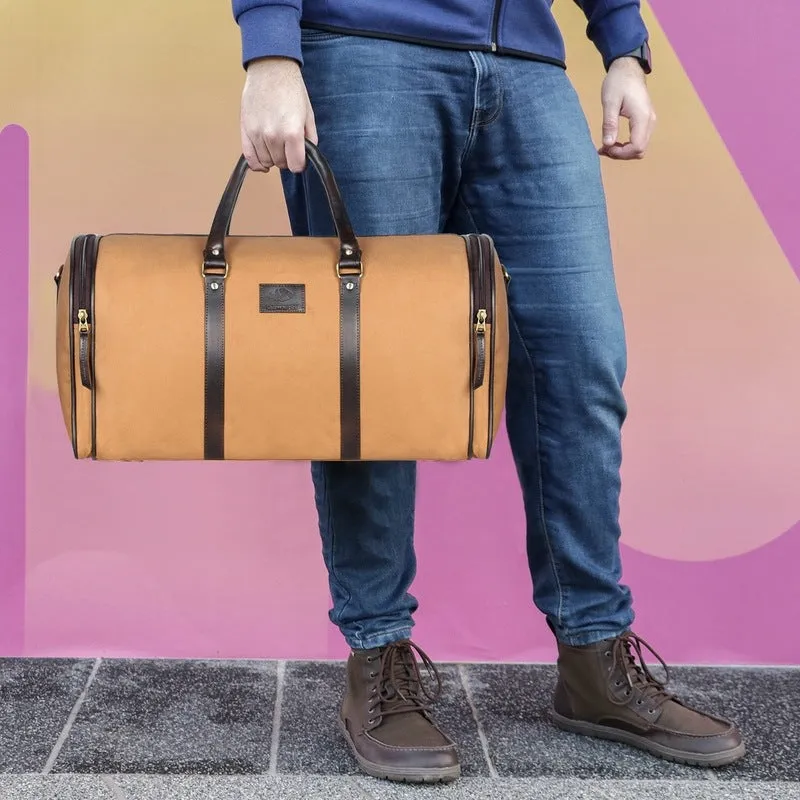 THE CLOWNFISH Ewan Series 43 Litres Canvas Travel Duffle Bag Luggage Weekender Bag Daffel Bags Air Bags Luggage Bag Travelling Bag Truffle Bags Duffel Bags For Men And Women (Black), 20 CM