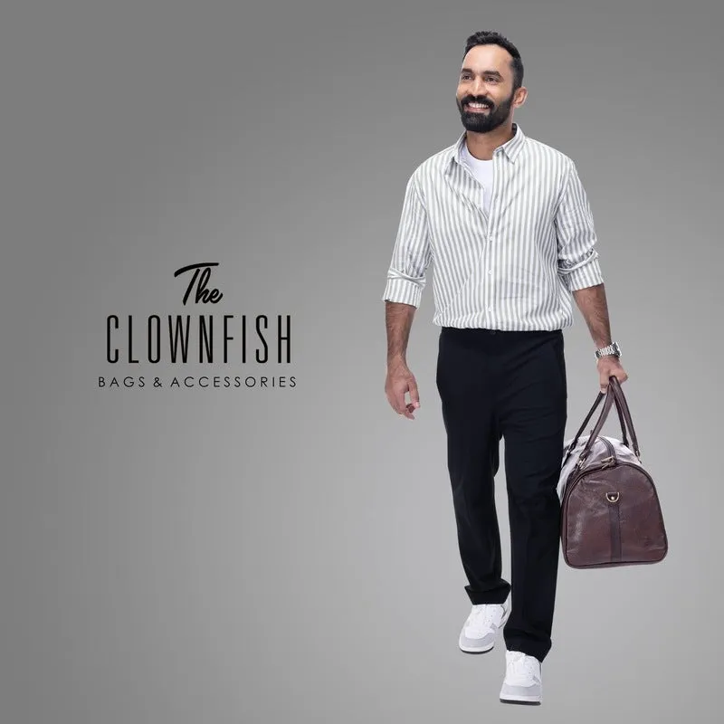 The Clownfish faux leather 27 Cms Travel Duffle(TCFDBFL-R34LCHO1_Brown)