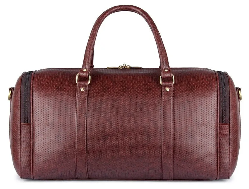 The Clownfish Imperial Faux Leather Travel Duffle - Durable, Collapsible | 36 Ltrs | Tan