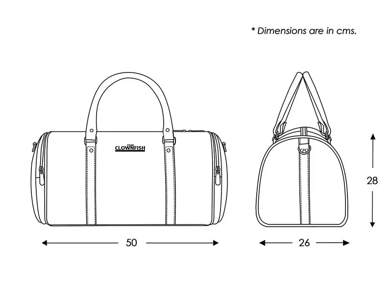 The Clownfish Imperial Faux Leather Travel Duffle - Durable, Collapsible | 36 Ltrs | Tan