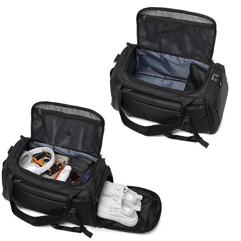 The Clownfish Large Capacity Poly Travel Duffle Bag with Shoe Compartment | Adjustable Strap | Grey