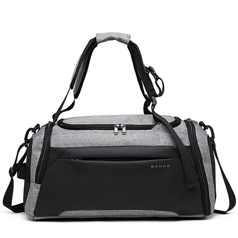 The Clownfish Large Capacity Poly Travel Duffle Bag with Shoe Compartment | Adjustable Strap | Grey