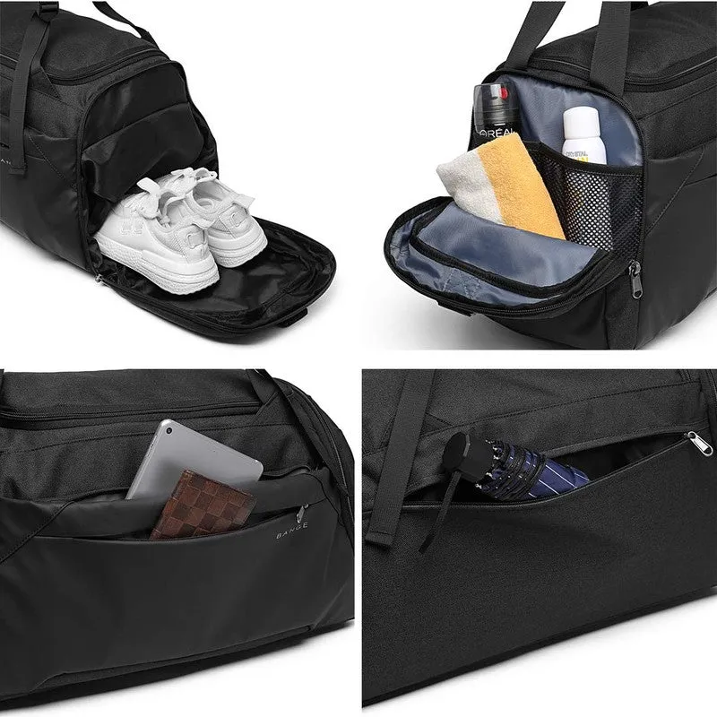 The Clownfish Large Capacity Poly Travel Duffle Bag with Shoe Compartment | Adjustable Strap | Grey