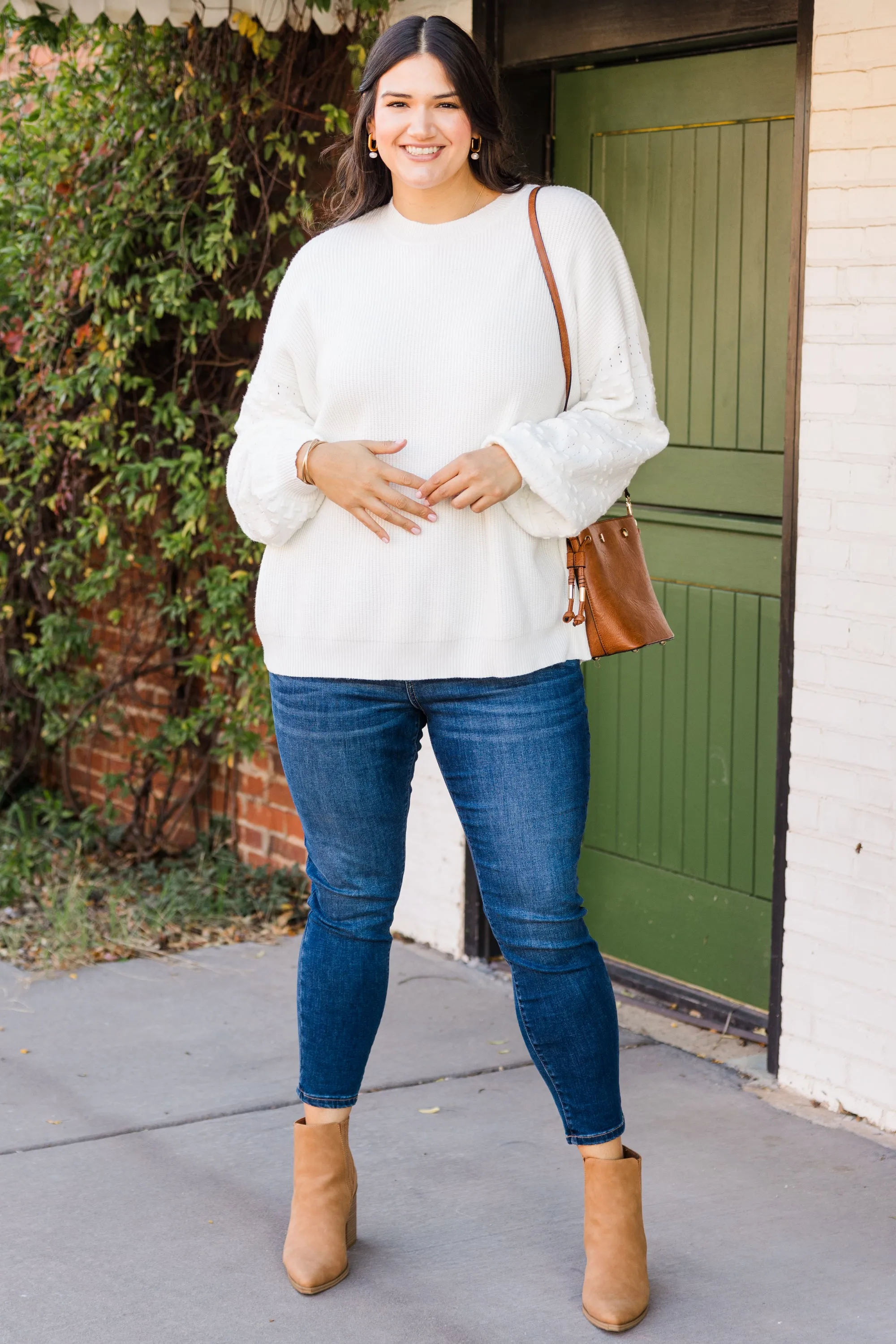 Time Is Flying Sweater, Cream