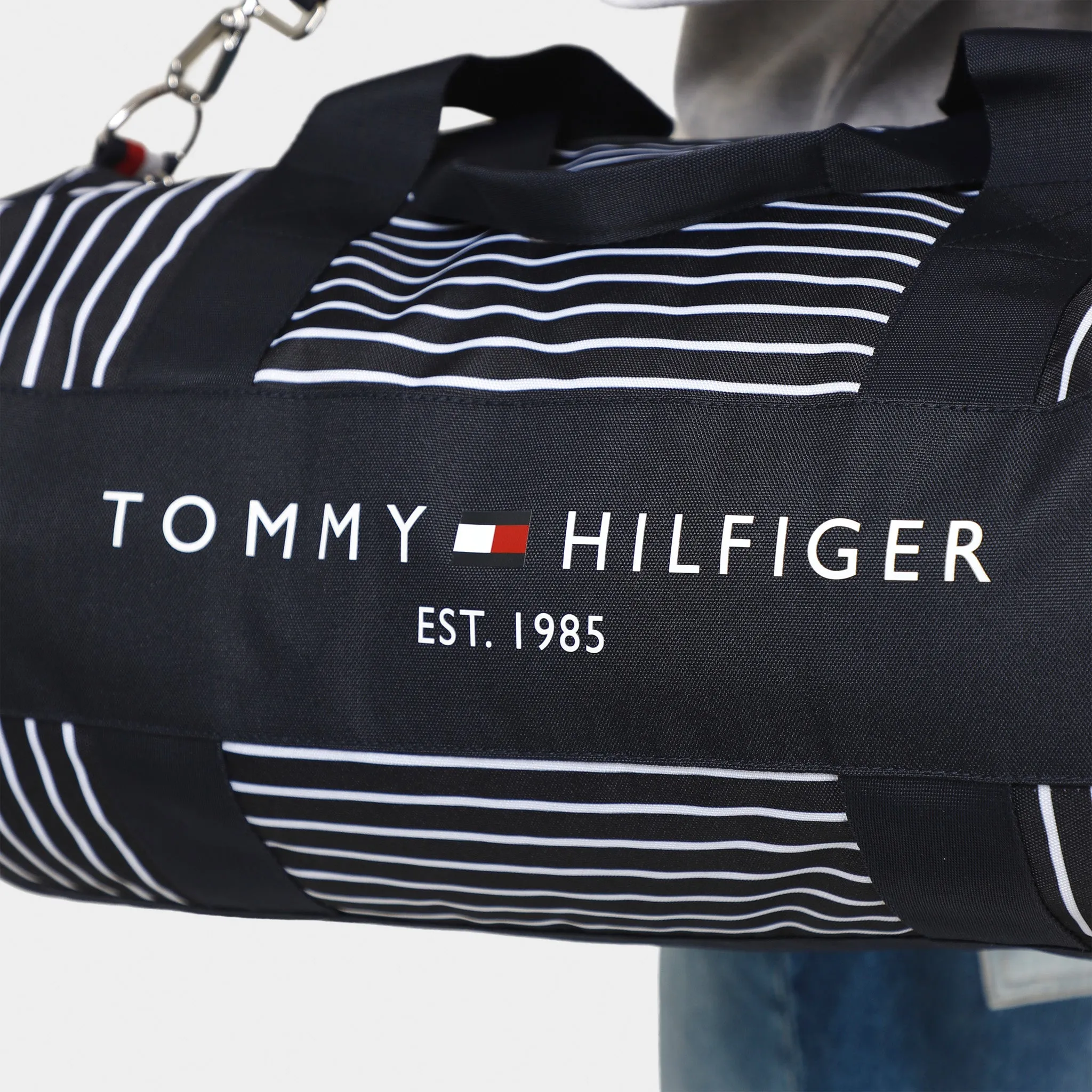 Tommy Hilfiger Primo Stripe HP Duffle Navy / White
