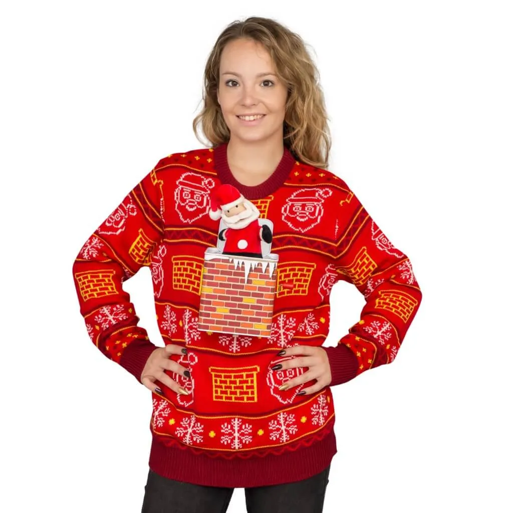 Ugly Christmas Sweater JulesRoche 3D Santa Design Adult Fit