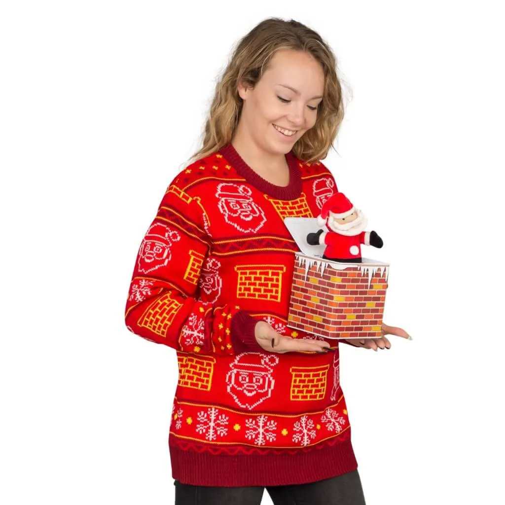 Ugly Christmas Sweater JulesRoche 3D Santa Design Adult Fit