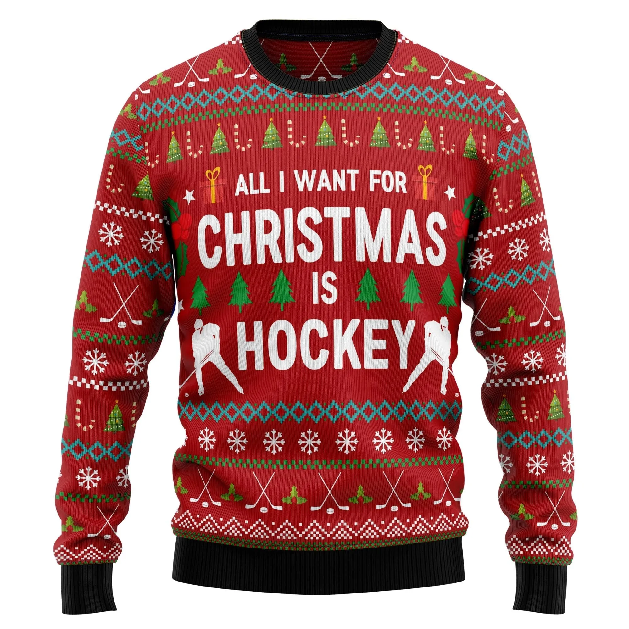 Ugly Christmas Sweater JulesRoche All-Over Print Cotton Blend