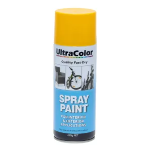 ULTRACOLOR Spray Paint Fast Drying Interior Exterior 250g Golden Yellow Cans