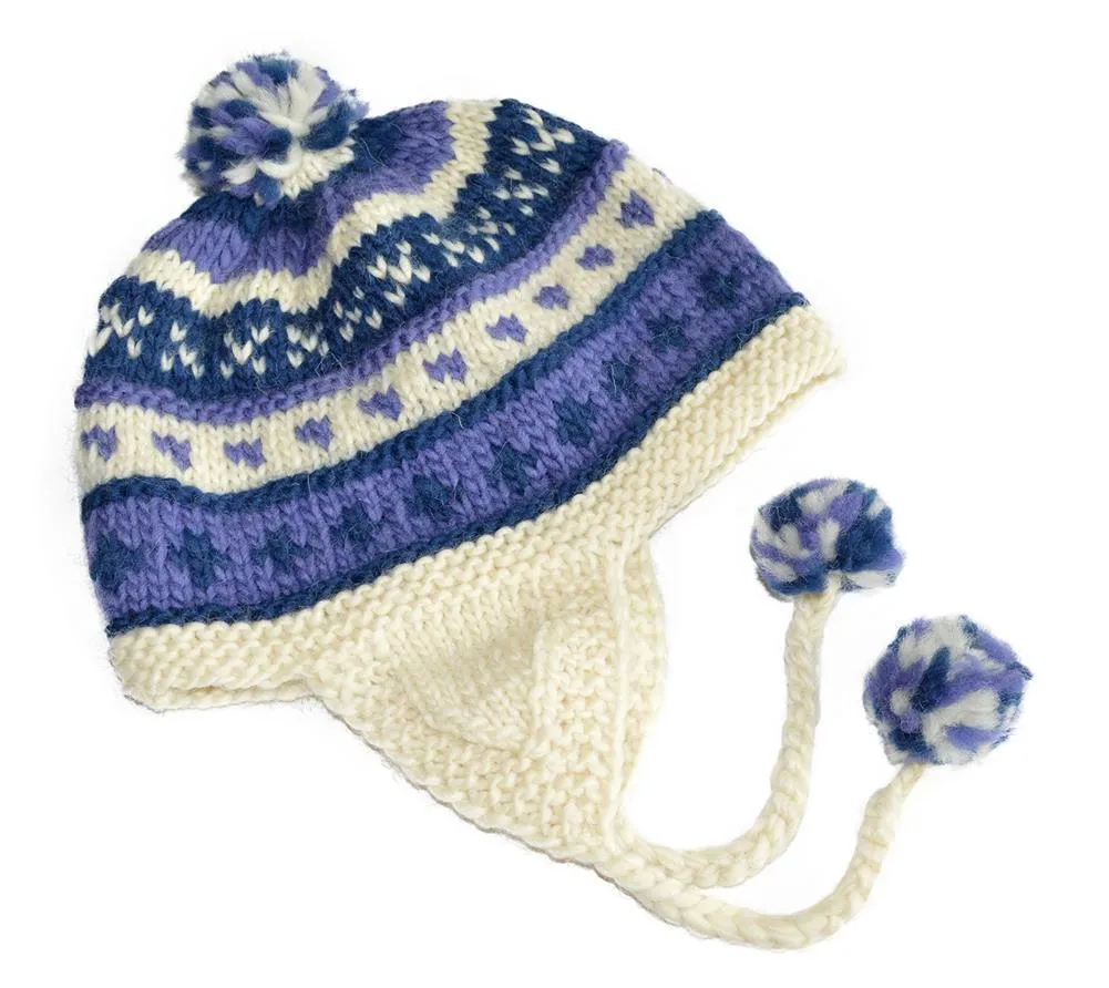 Unisex Beanie Hat Alpaca Wool Blend with Earflaps