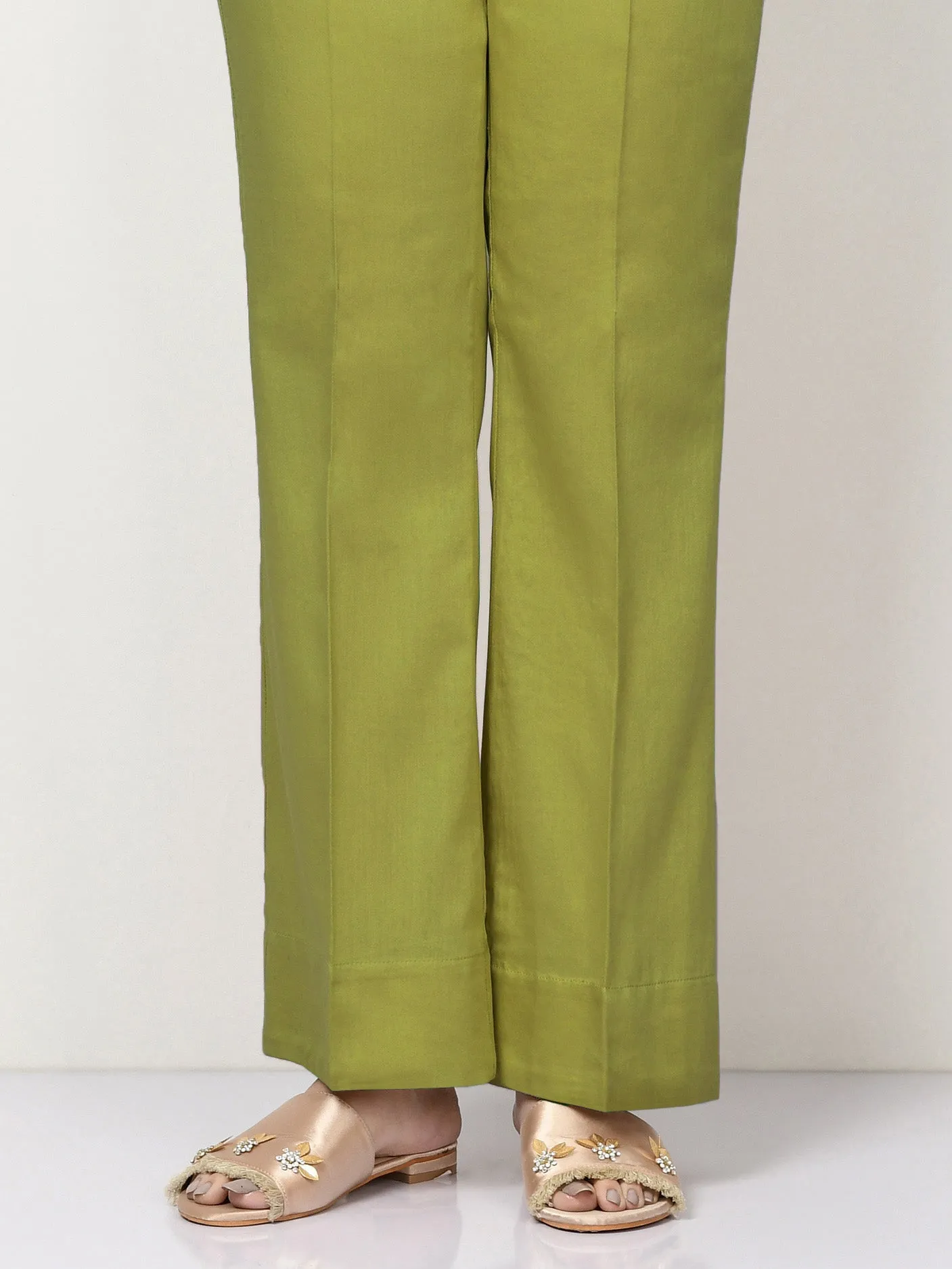 Unstitched Cambric Trouser - Parrot Green