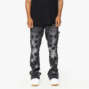 Valabasas "V-Stars" Washed Stacked Flare Jean