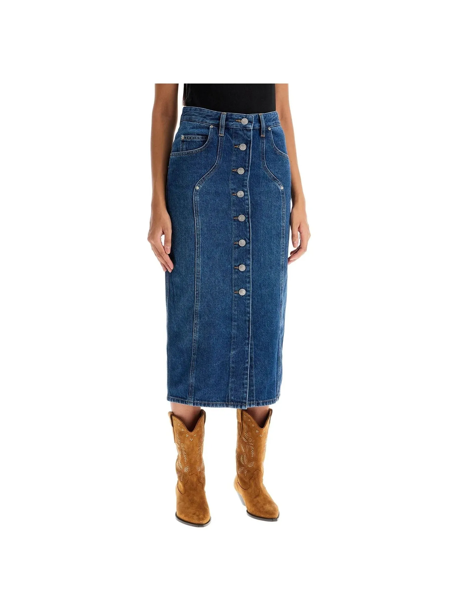 Vandy Denim Midi Skirt