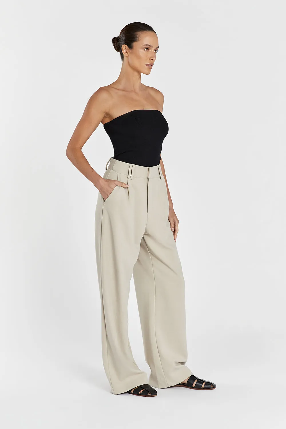 VERA BLACK KNIT BANDEAU TOP
