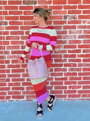 Vibrant Vibes Candy Shop Stripe Knit Skirt