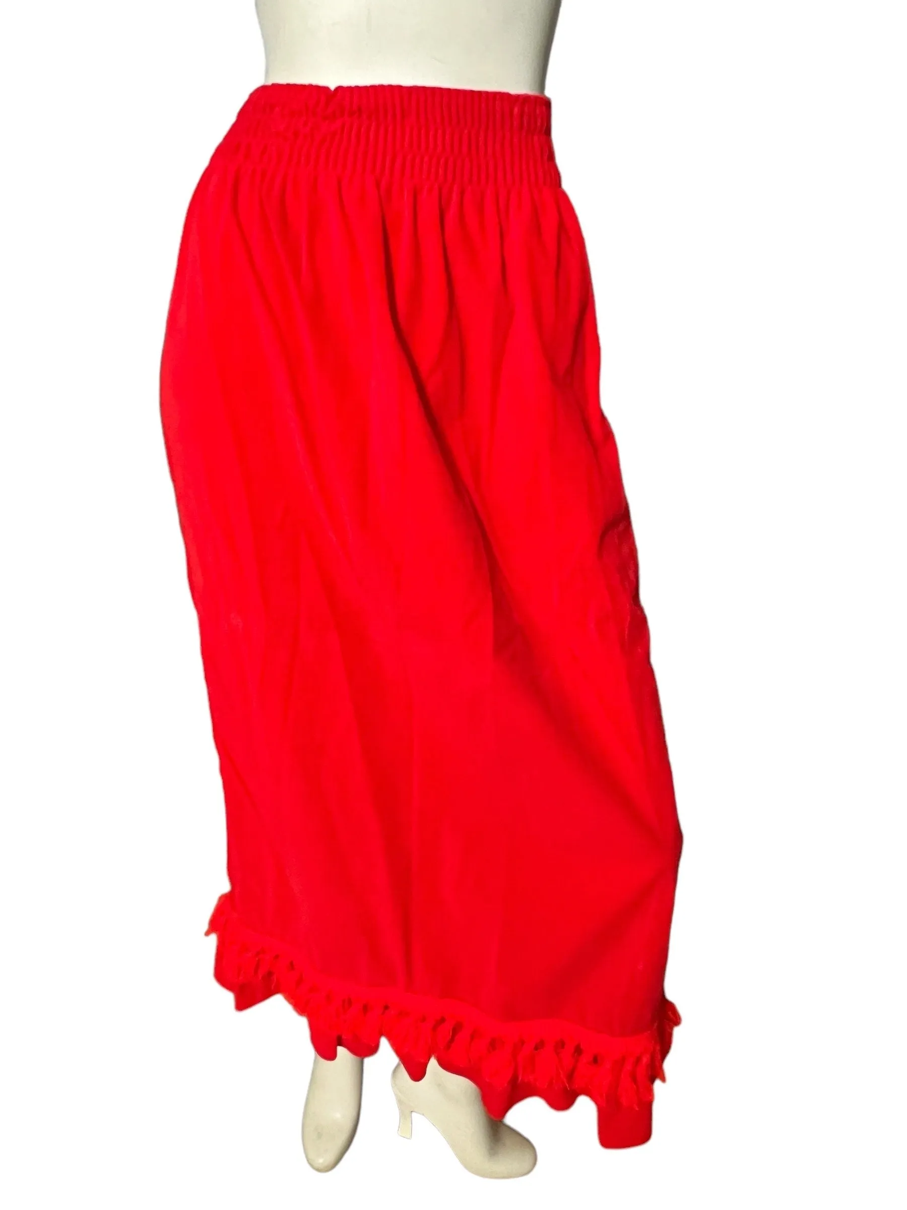 vintage 70's red maxi skirt M Her Majesty