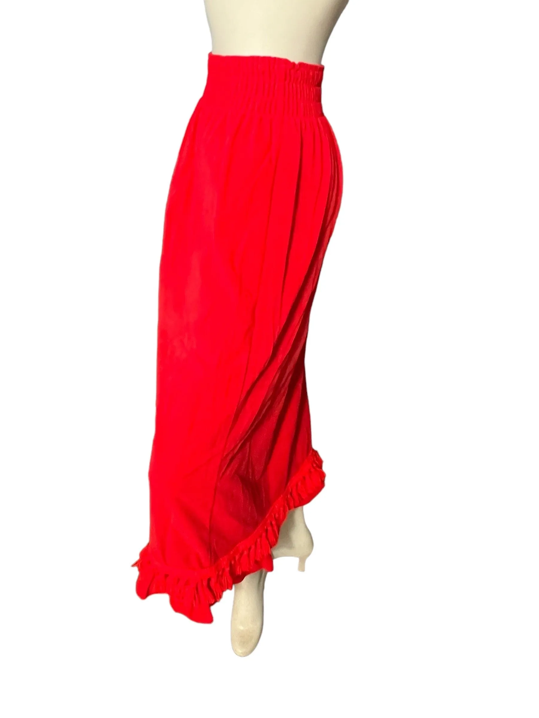 vintage 70's red maxi skirt M Her Majesty