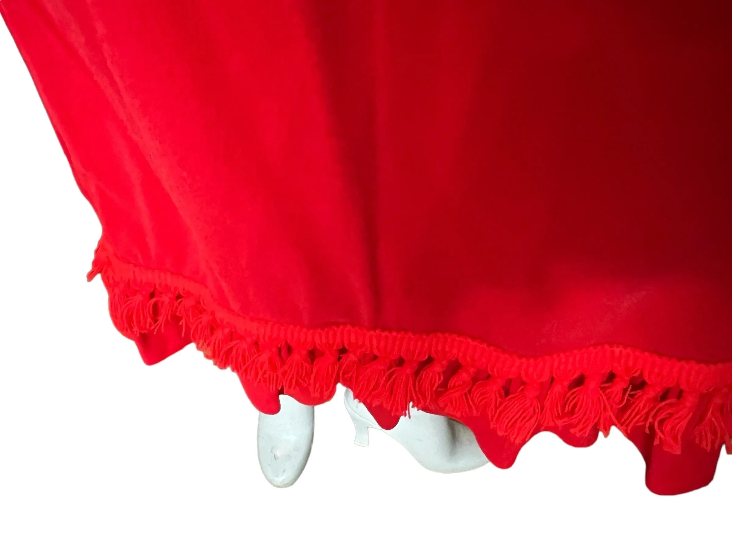vintage 70's red maxi skirt M Her Majesty