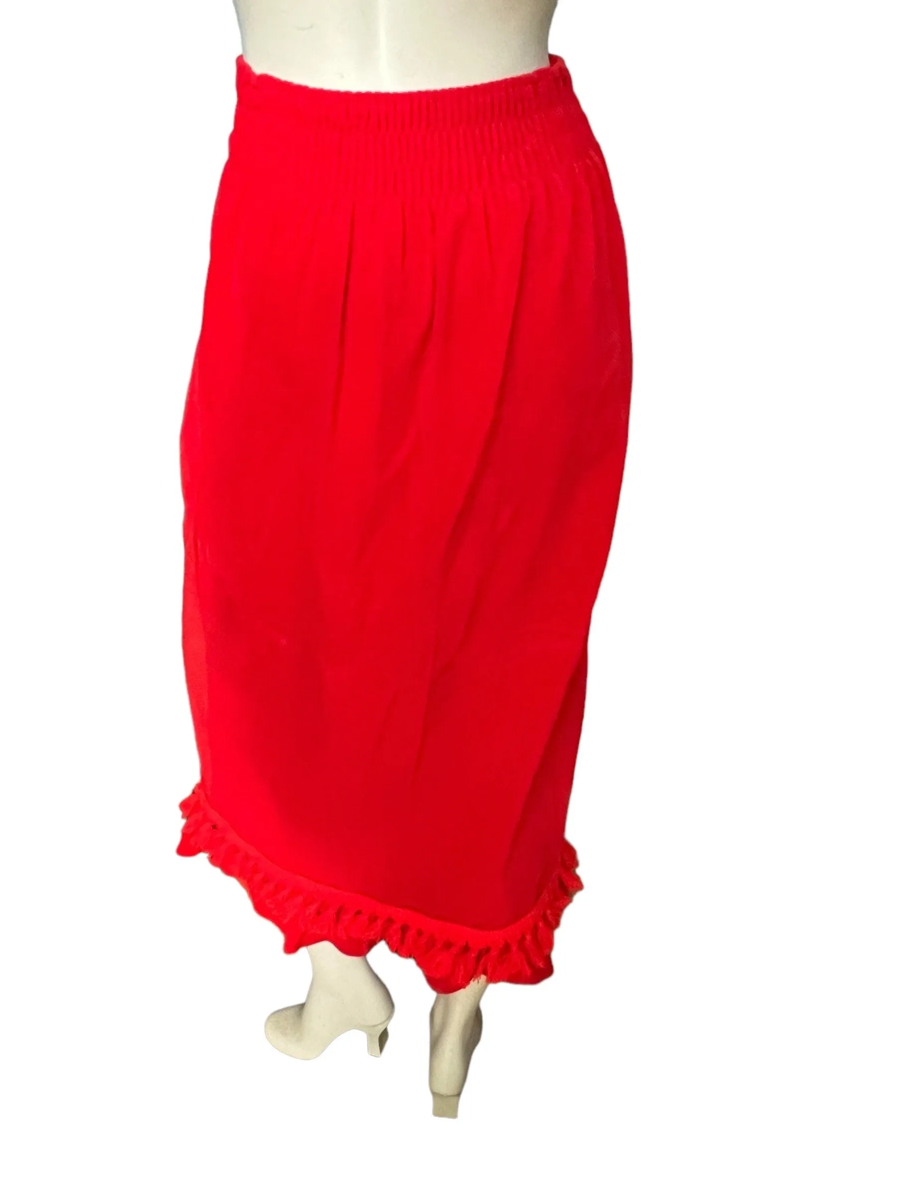 vintage 70's red maxi skirt M Her Majesty