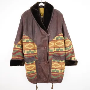 Vintage Leather Coat women size M-L