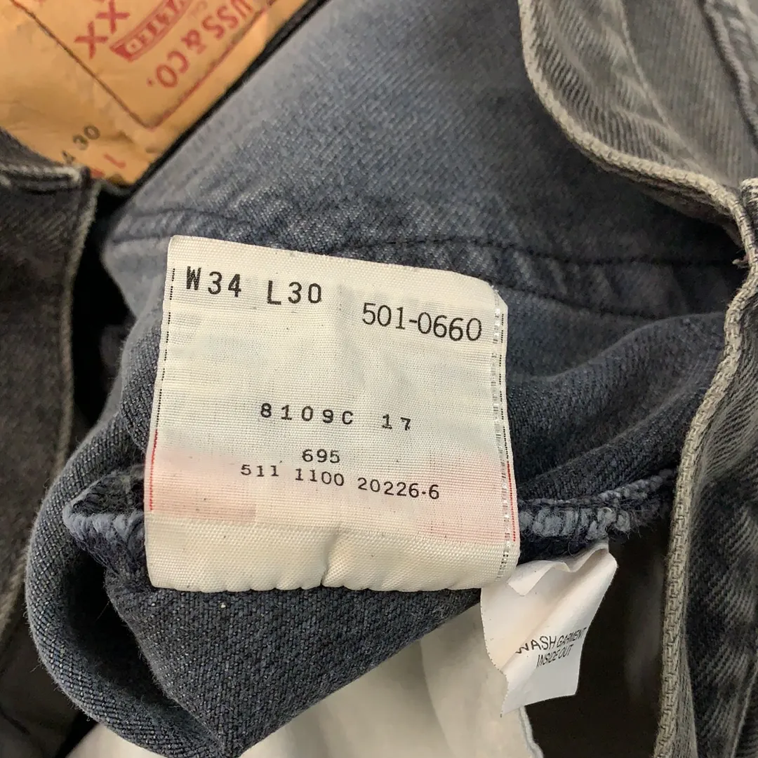Vintage Levi’s 501 Grey Denim Jeans - W34