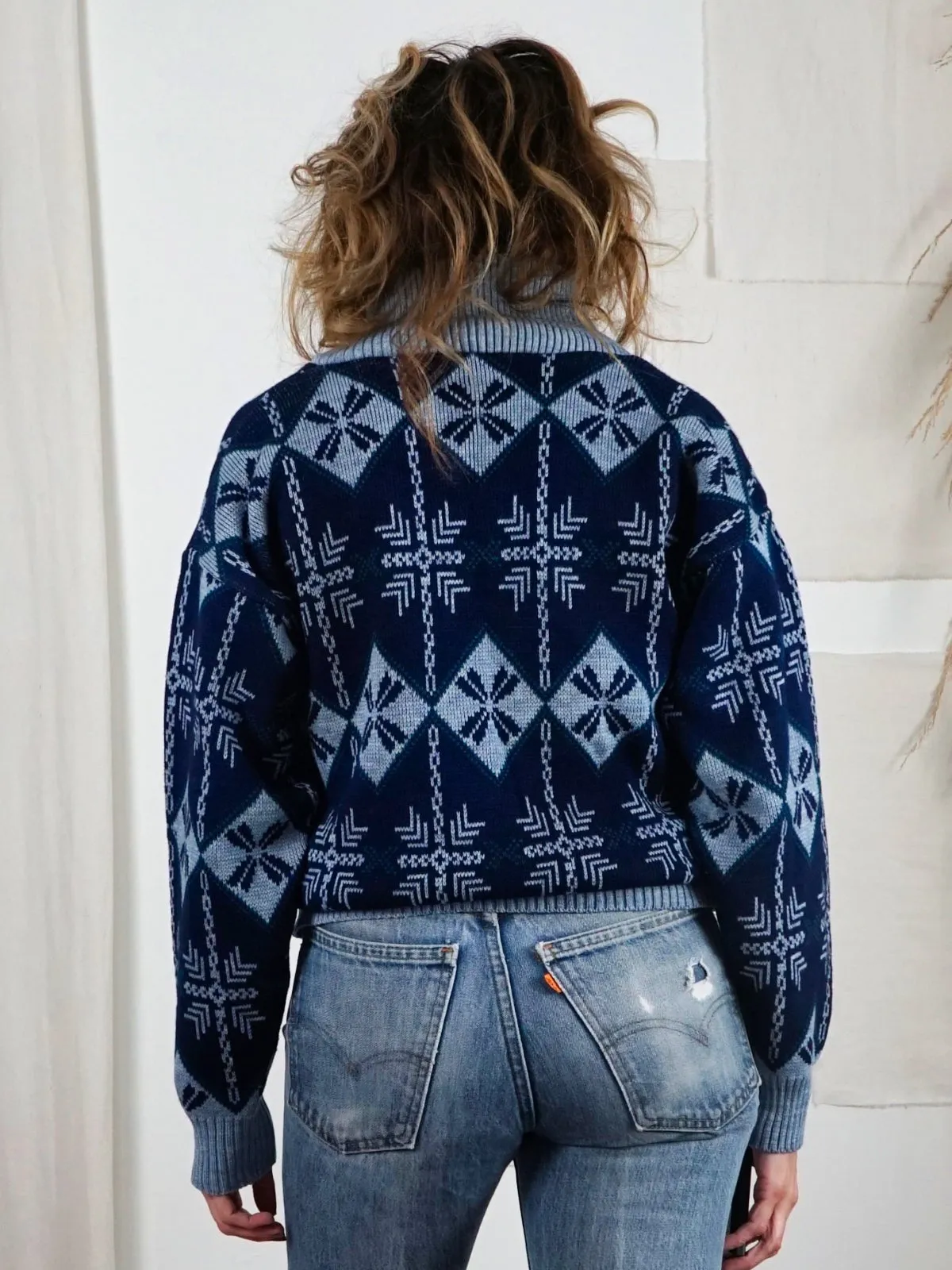 Vintage Nordic Snowflake Sweater