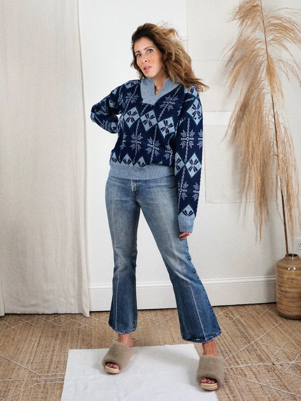Vintage Nordic Snowflake Sweater