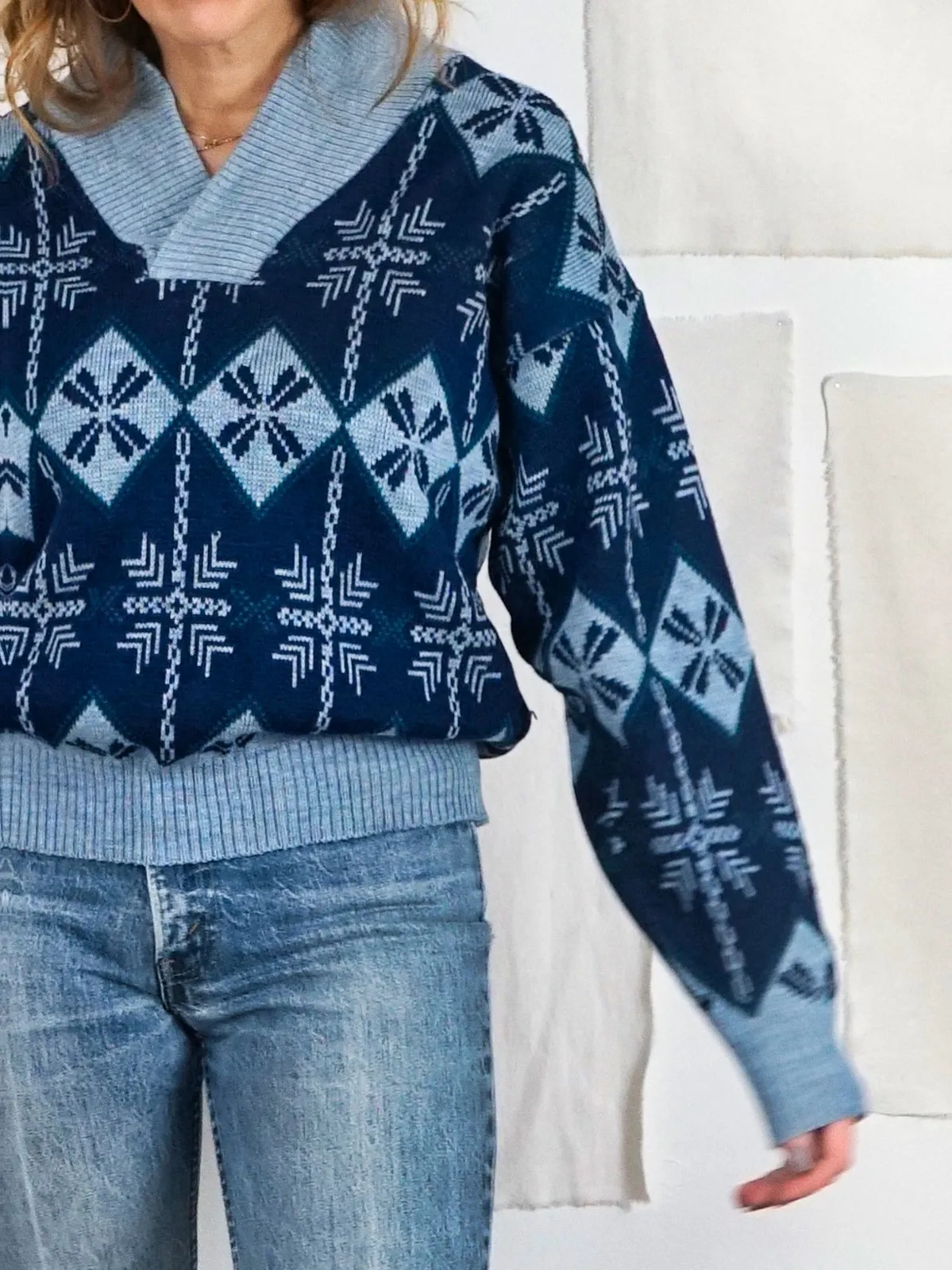 Vintage Nordic Snowflake Sweater