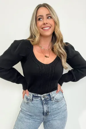 Viviette Braid Knit V-Neck Sweater - FINAL SALE