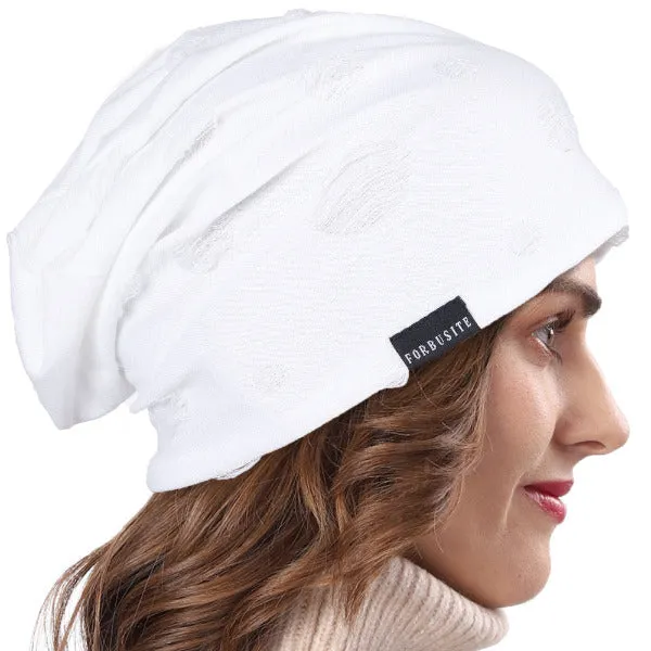 Women Lightweight Distressed Beanie Hat for Summer B405