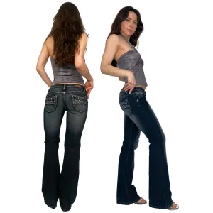 Y2K Low Rise Studded Jeans (S)