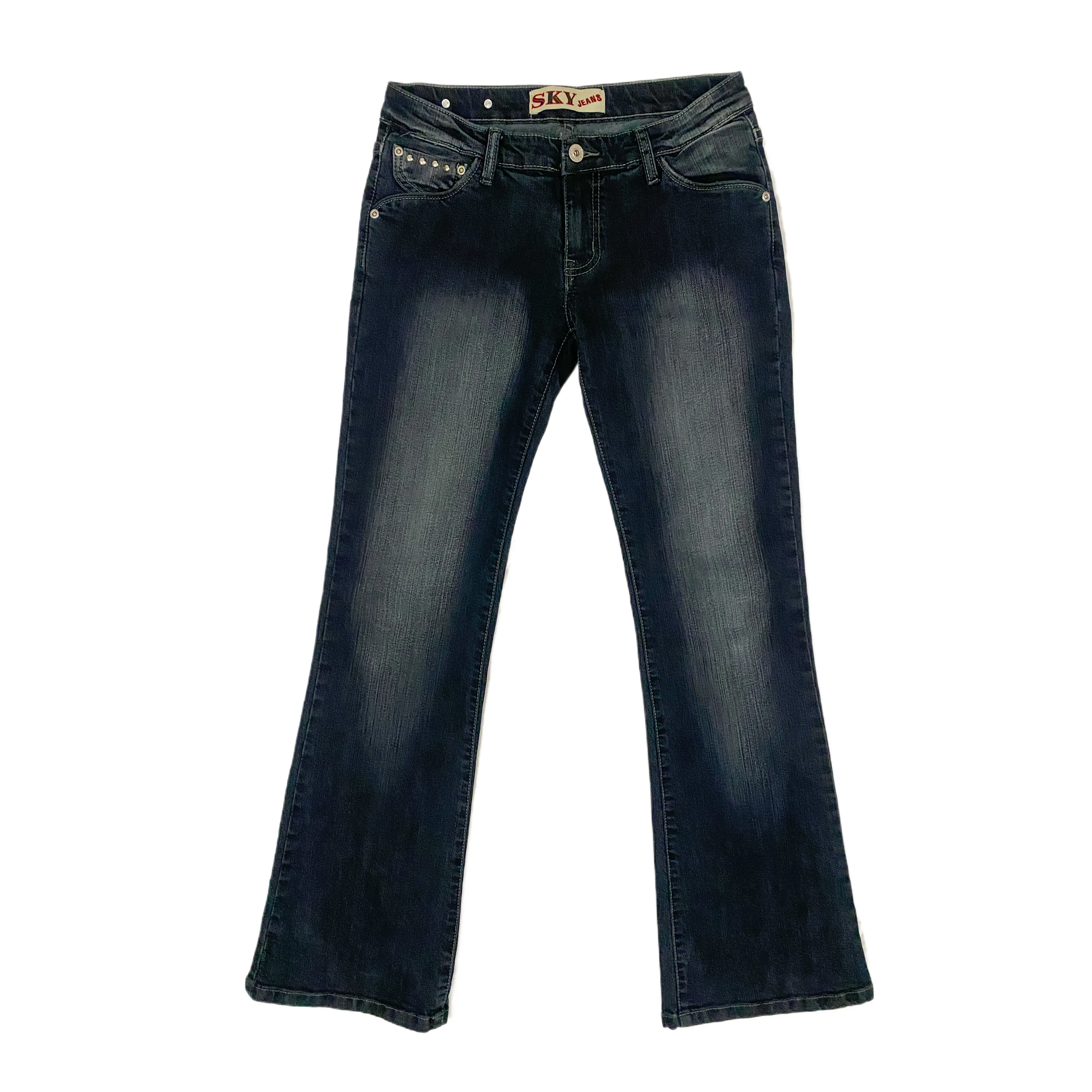 Y2K Low Rise Studded Jeans (S)